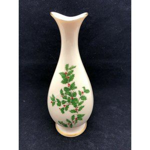 VINTAGE LENOX HOLIDAY BUD VASE - MADE IN USA - MINT!